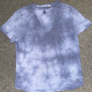 Dress Casual Sexy Blue Tie-Dye Shirt